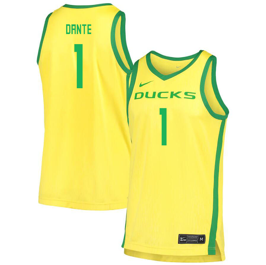 Men #1 N'Faly Dante Oregon Ducks College Basketball Jerseys Sale-Yellow